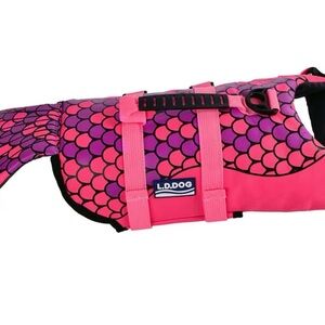 L.D.Dog Pink and Purple Fish Scale Pet Life Jacket